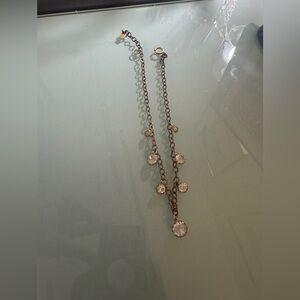 Gold Necklace with Crystal Accents